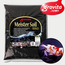 다팜아쿠아 그로비타 마이스터 입자 2~4mm 천연 화산토 영양계 블랙 CRS용 새우 소일 바닥재 3L