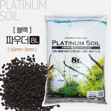다팜아쿠아 JUN 준 블랙 파우더 입자 1.6~3mm CRS 새우 담수어 수초용 흡착계 플래티넘 소일 8L